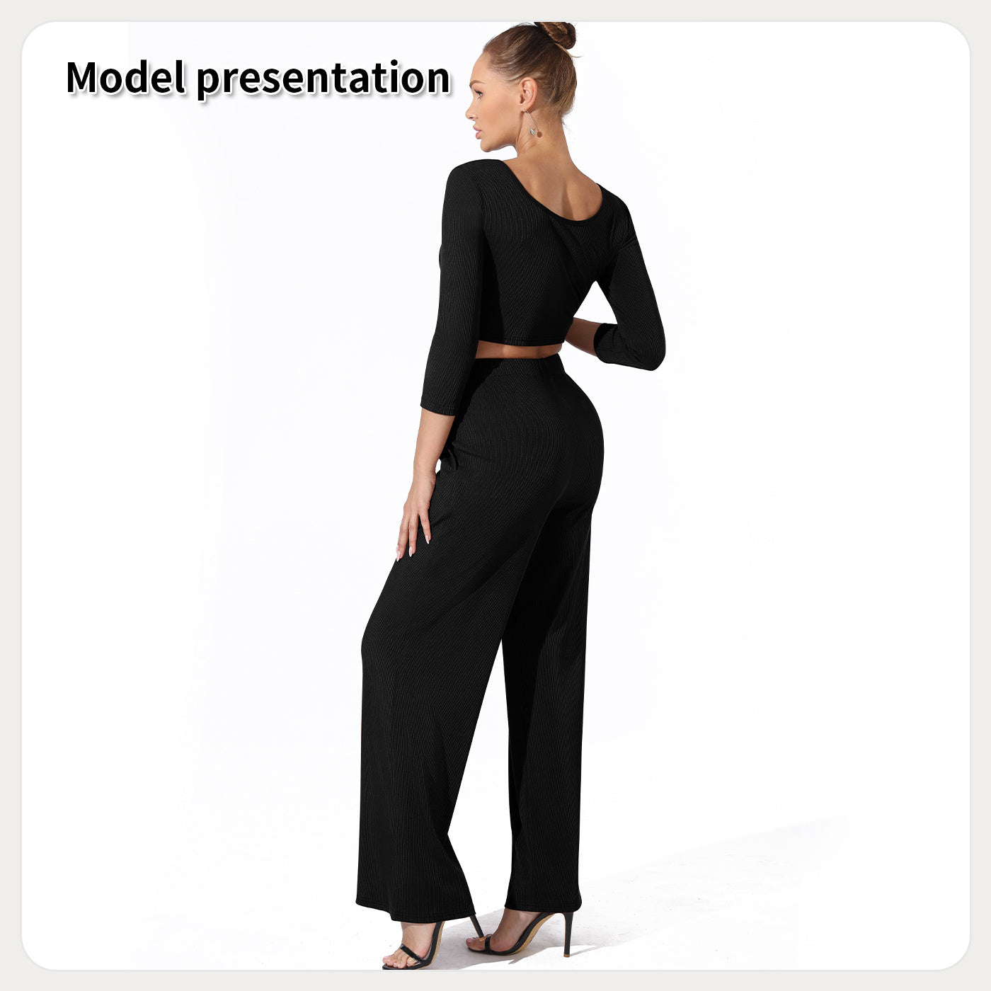 Women's Fashion Simple Solid Color Top Pants Set